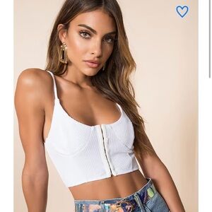 Superdown Dax Corset Cropped Cami Tank Top